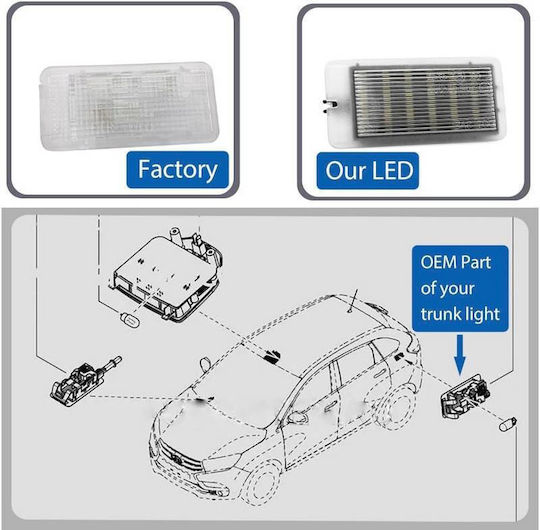 Vinstar Dome Lights Car Renault Clio / Megane / Grand Scenic Nissan Qashqai / Juke / Pulsar / Leaf 2pcs