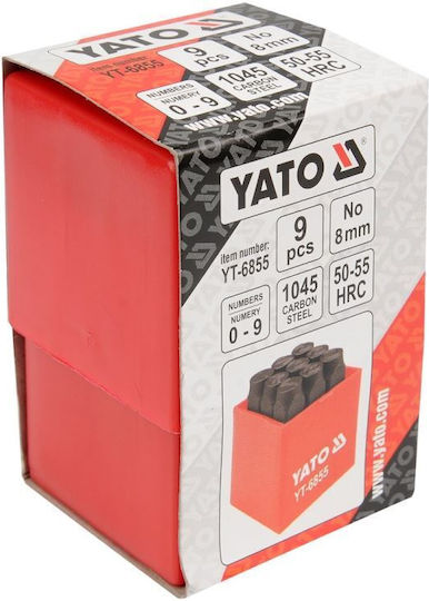 Yato Numbers Stamped 8mm YT-6855 Stamped Letters Hand Tool Set 9pcs