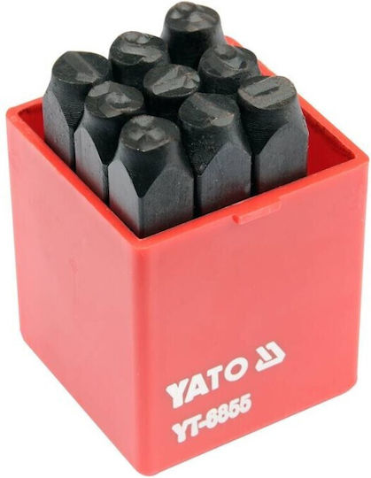 Yato Numbers Stamped 8mm YT-6855 Stamped Letters Hand Tool Set 9pcs