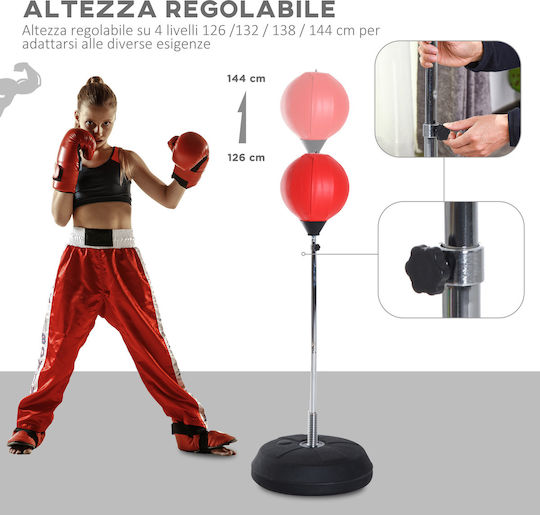 HomCom Συνθετικός Σάκος Ταχύτητας με Ύψος 43cm Κόκκινος