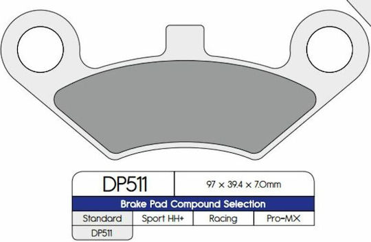 DP Brakes Мотоциклетни накладки Отзад