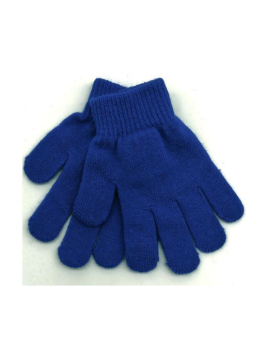 Kinder Mütze Set mit Handschuhe Gestrickt Blau