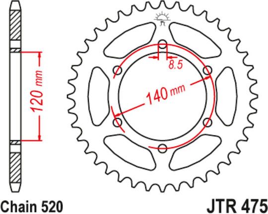 JT Sprockets Заден зъбен колело за Kawasaki КЛР 250