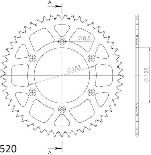 Supersprox Pinion spate pentru Yamaha YZ250F