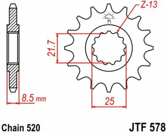 JT Sprockets Предно зъбно колело за Yamaha Електронна търговия