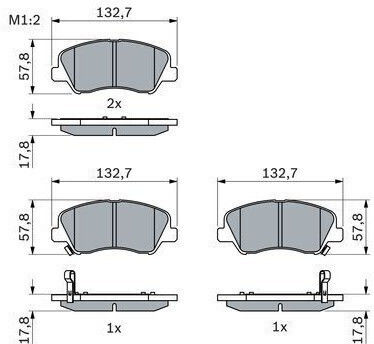 Bosch Brake Pad Front for Hyundai Accent / i20 Kia Rio / Stonic