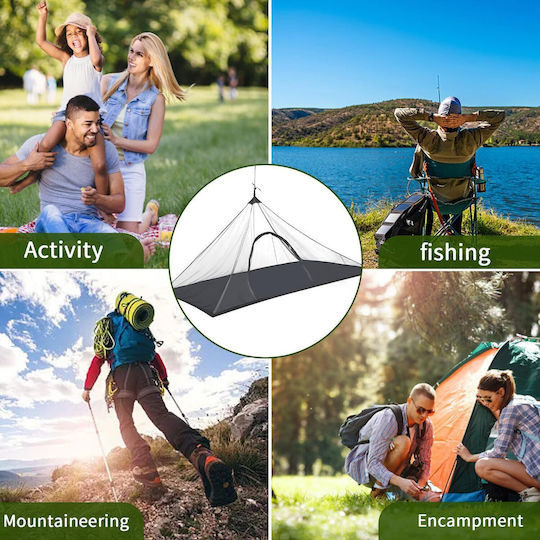 Single Camping Mosquitos Nest Black 220x120x100cm