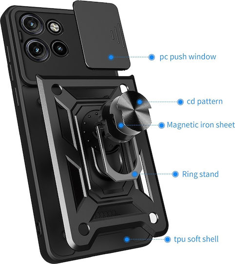 Techsuit Camshield Back Cover Plastic / Silicone Black (Motorola Edge 50 Neo / Edge 60 Neo)