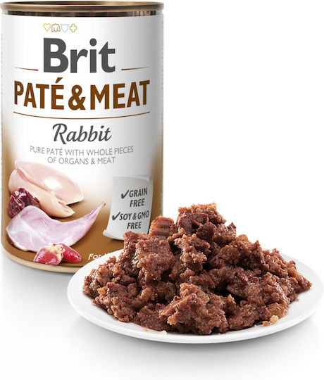 Brit Paté & Meat Hrană Umedă pentru Câini în Conservă cu Iepure fără Cereale 800gr