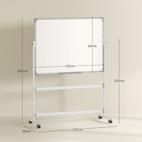 HomCom Magnetic Tablă marker Tablă de seminar cu un trepied 127x50cm