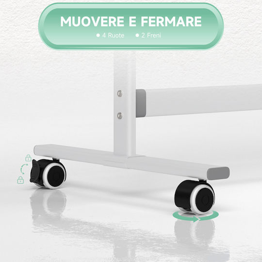 HomCom Magnetic Tablă marker Tablă de seminar cu un trepied 127x50cm