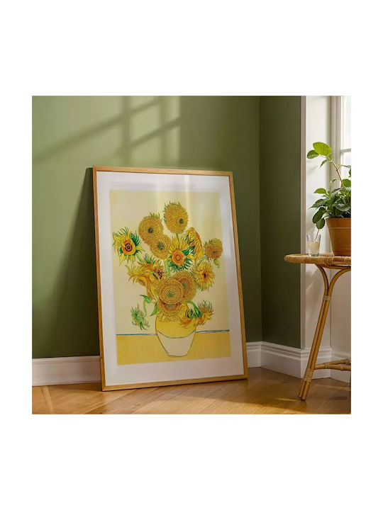 Poster Van Gogh Sunflowers Art116 21cm X 30cm Λευκό Κάδρο Pvc