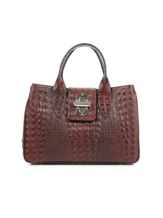 Passaggio Leather Leather Women's Bag Tote Hand Burgundy