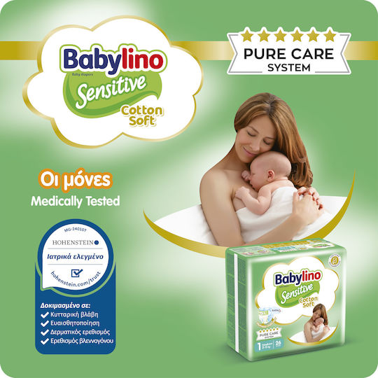 Babylino Tape Diapers Sensitive Cotton Soft Monthly Pack No. 7 for 15+kg 144pcs