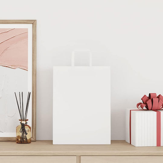 vidaXL Paper Bag for Gift White 26x35x12cm. 250pcs