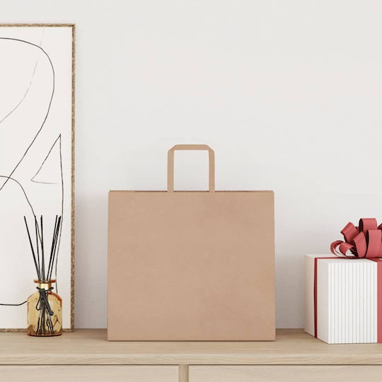 vidaXL Paper Bag for Gift Brown 32x28x22cm. 250pcs
