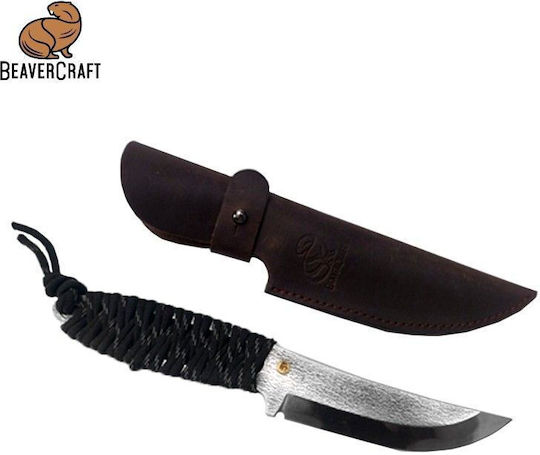 Beaver Craft Μαχαίρι Γκρι σε Δερμάτινη Θήκη