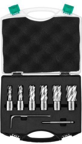 Vevor 6 Pcs Cutter Set Magnetic Drills 1" Cutting Depth 1/2" to 1-1/16" Diameter M2al Steel Guide Case Gsgtzyc6j100o3dw2v0