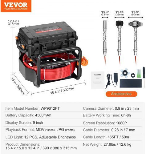 Vevor Endoskopkamera mit Kabel 50m