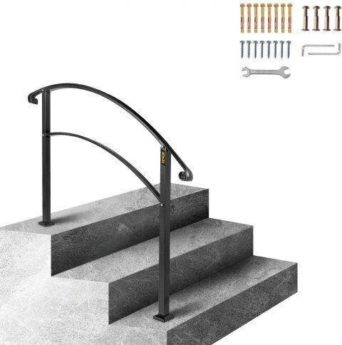 Balustradă Reglabilă din Fier Vevor 3ft pentru 3 Trepte Exterioare 3fthwtyfsblack001v0