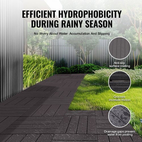 Vevor Terrassendiele für Gartenboden 30.48x30.48cm 36Stück