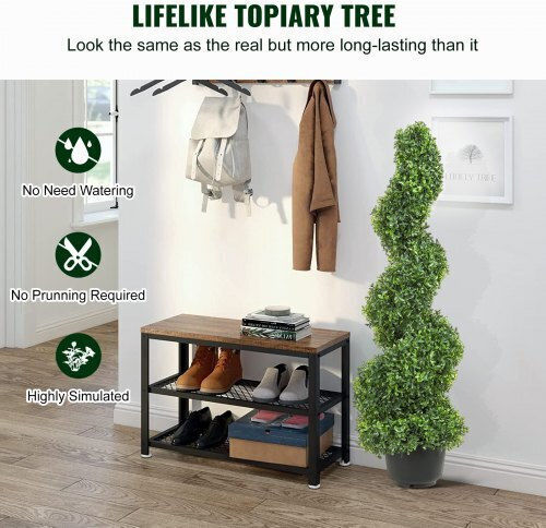 Arbore Artificial de Exterior Buxus (Box comun) Green 91.44cm 2buc Vevor