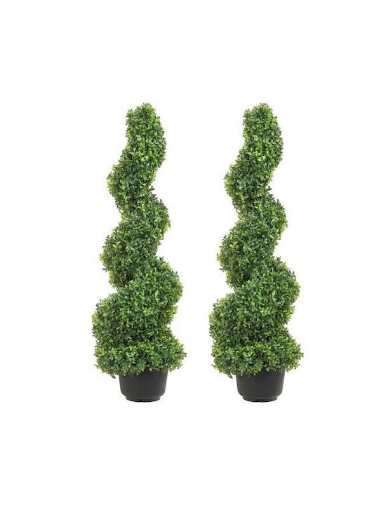 Künstlicher Baum für den Außenbereich Buxus (Gewöhnlicher Buchsbaum) Grün 91.44cm 2Stück Vevor