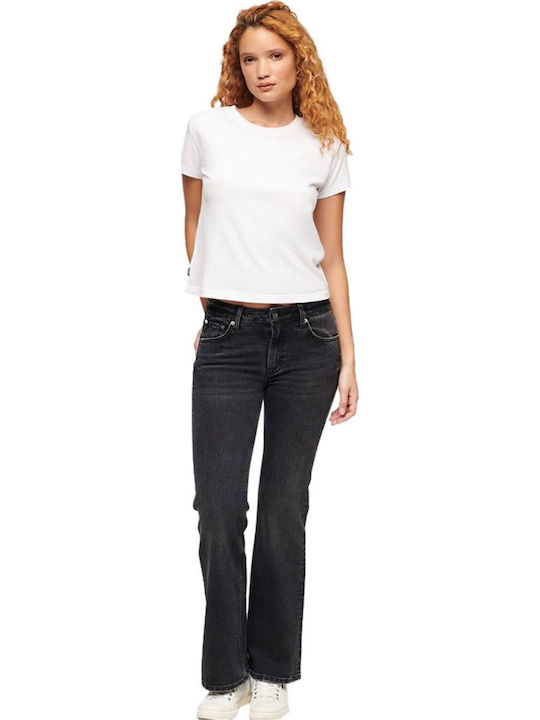 Γυναικείο Jean Παντελόνι Mid Rise σε Bootcut Εφαρμογή Wood Ridge Black