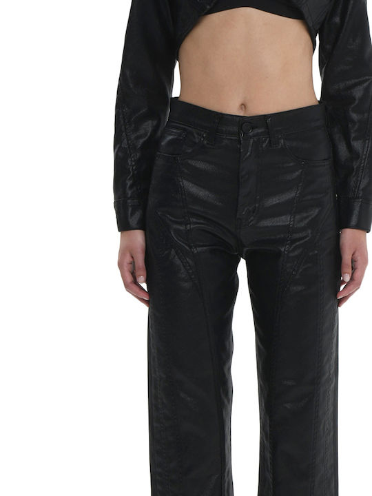 Women's Jean Trousers in Straight Line Black