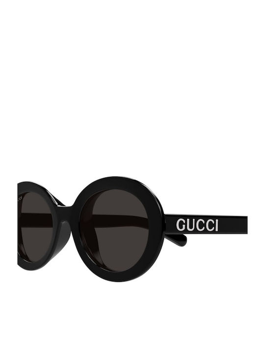 Gucci Women's Sunglasses with Black Horn-Rimmed Frame and Grey Lenses GG1722SA 001