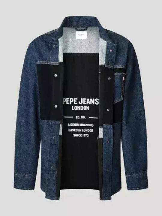 Long-sleeved Denim Shirt Blue