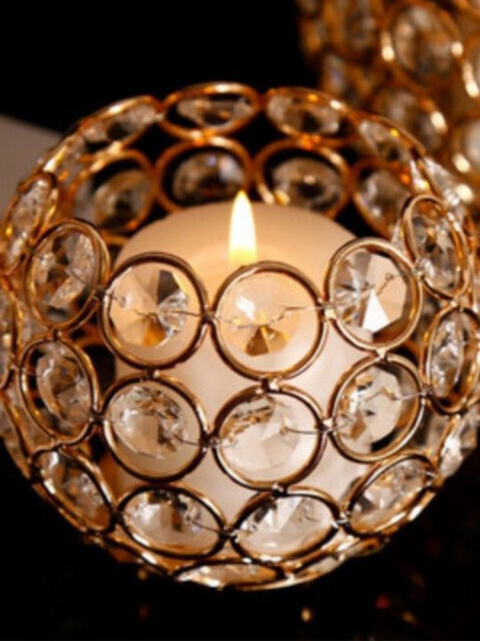 Candle Holder Metal in Gold Color 9cm 1pcs