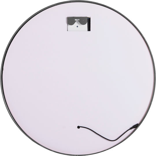 HomeMarkt Rounder Wall Mirror with Silver Metallic Frame & LED Lighting Diameter 80cm 1pcs