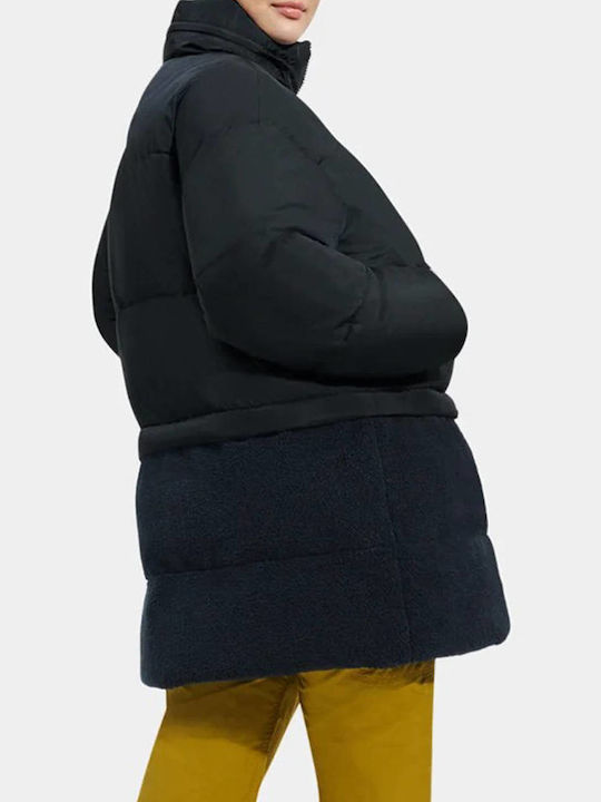 Κοντό Γυναικείο Puffer Μπουφάν για Χειμώνα Black
