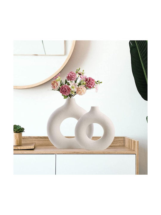 Decorative Vase Beige 17x3x18cm