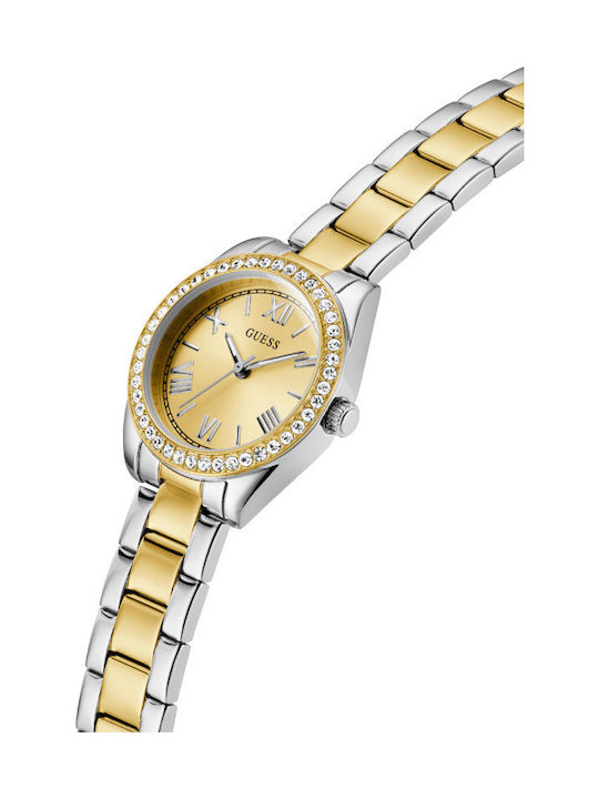 Guess Γυναικείο Ρολόι 30mm Χρονογράφος Μπαταρίας με Ασημί Μεταλλικό Μπρασελέ