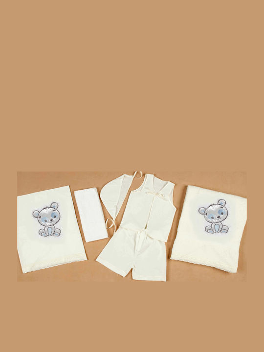 Set de botez pentru băiat, ținută ursuleț carusel, 10 buc, Pk-232