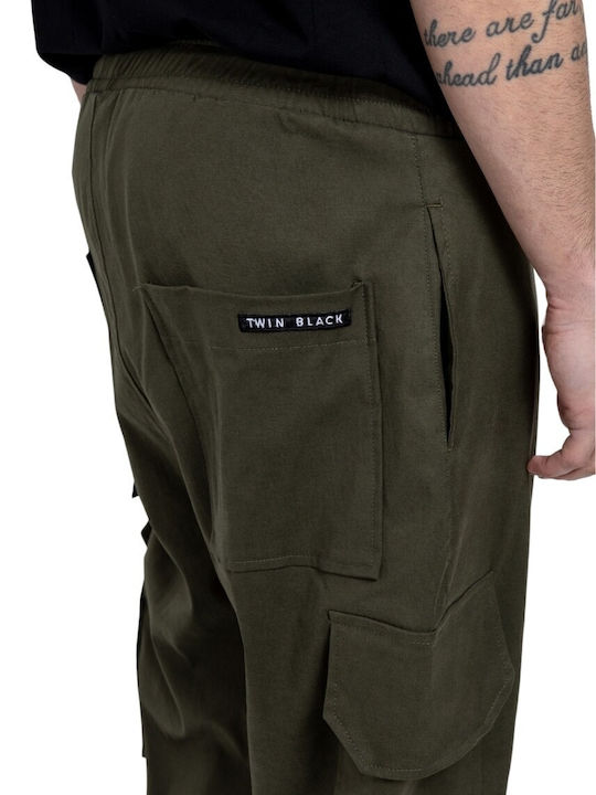 Twin Black Trousers Cargo Khaki