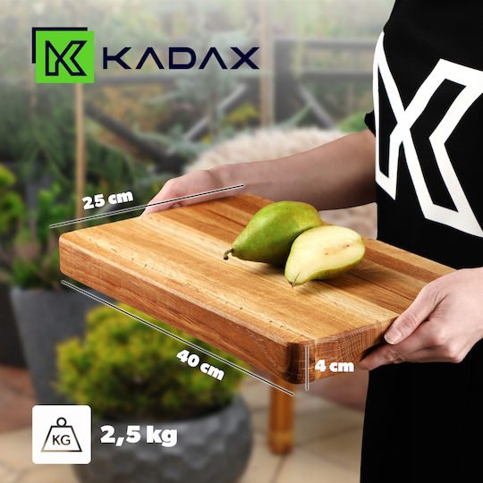 Kadax Επιφάνεια Κοπής για Ψωμί Ξύλινη Καφέ 40x25cm