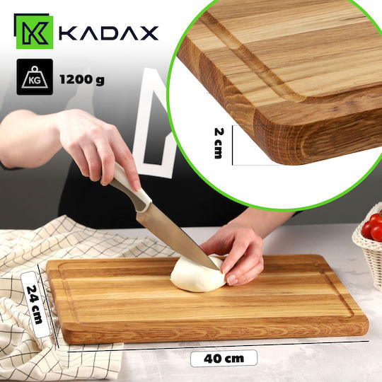 Kadax Schneidebrett Hölzernes Braun 40x24cm 1Stück