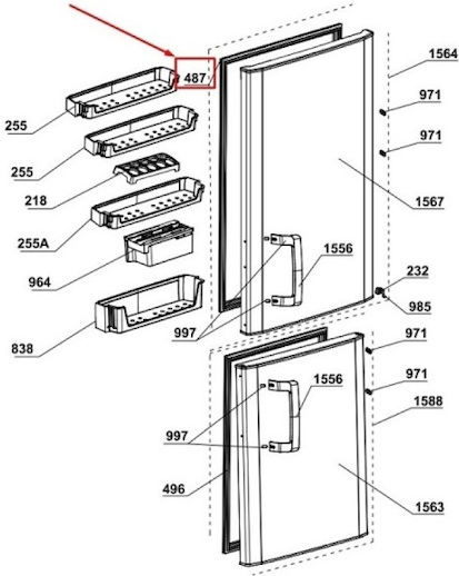 Garnitură Ușă Originală Frigider Beko K6330 K6350 K6340nf 4668510200