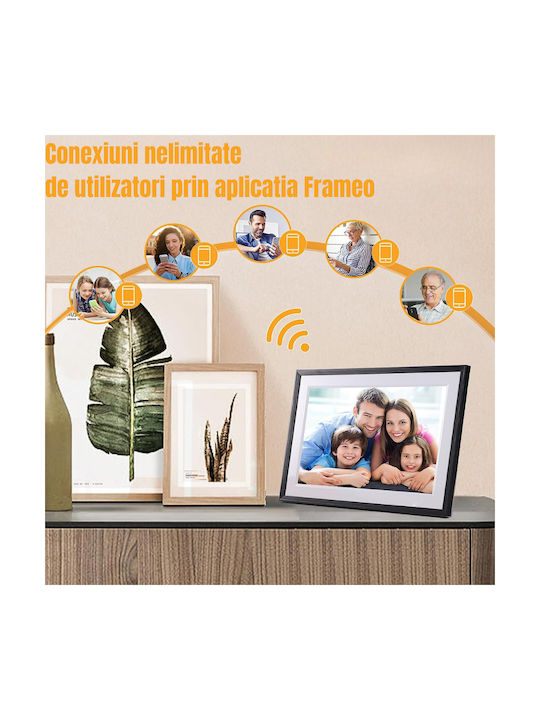Digitaler Bilderrahmen mit Touchscreen 10.1" Auflösung 1280x800 mit WiFi Schwarz 3874784154702