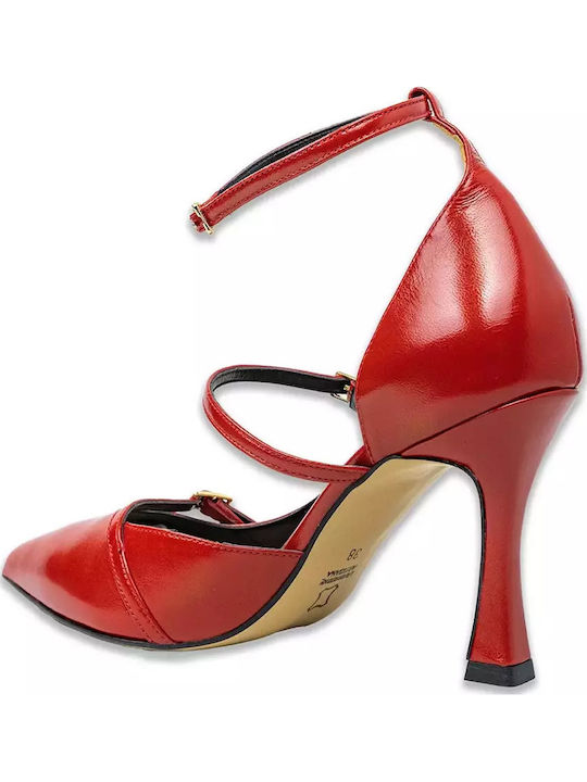 Pumps mit Riemchen Rot
