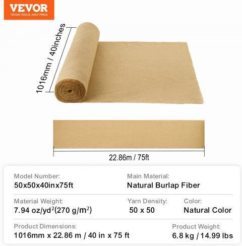 Vevor Плат за Декорация Burlap 40x75бр Бежов