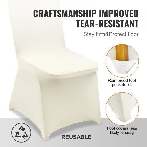 Vevor Elastic Cover for Chair Ivory 100pcs ZYT100PCSXYSQB001V0