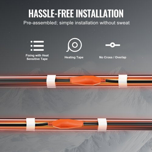 Vevor Pipe Heating Cable 4m 23w/m Built-in Thermostat Gdjrdlmc12ft7z3k3v2