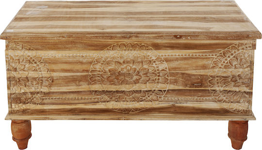 Artekko Μπαούλο Ξύλινο 120x50x64εκ. Καφέ