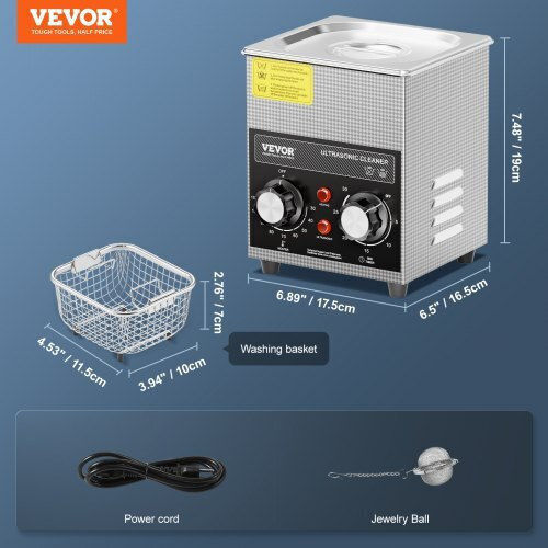 Vevor Καθαριστής Υπερήχων 2lt με Ψηφιακό Χρονοδιακόπτη