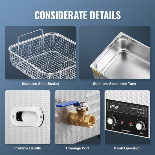 Vevor Ultrasonic Cleaner 15lt with Digital Timer