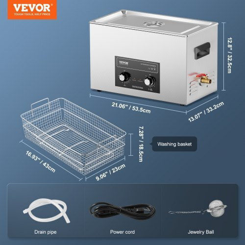 Vevor Ultrasonic Cleaner 30lt with Digital Timer